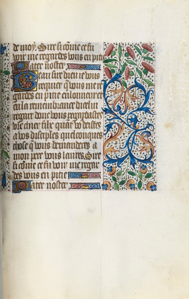 Tuntikirja Rouenin käyttö: fol. 153r, c. 1470. tekijältä Master of the Geneva Latini