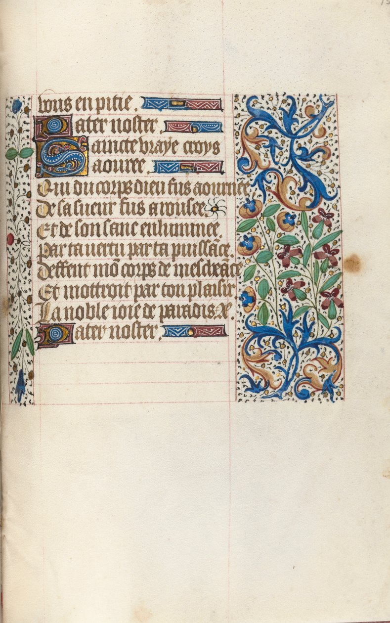 Tuntikirja Rouenin käyttö: fol. 154r, c. 1470. tekijältä Master of the Geneva Latini