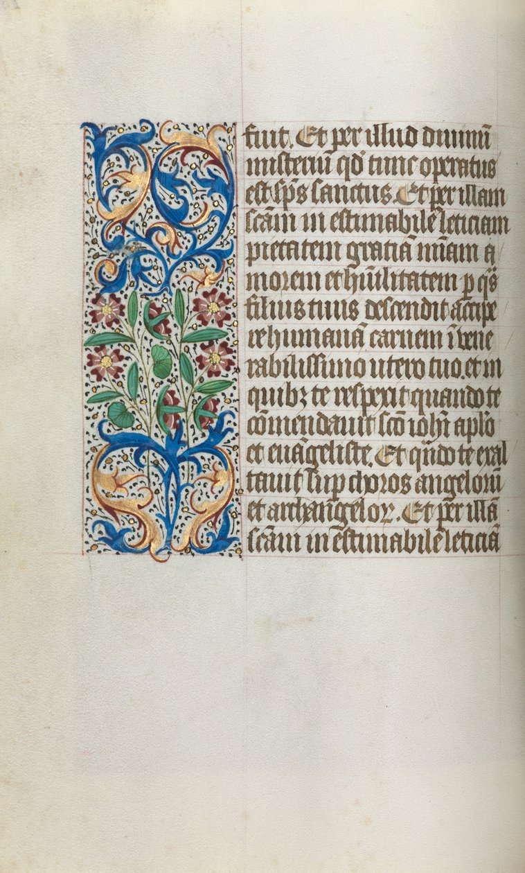Tuntikirja Rouenin käyttö: fol. 19v, c. 1470. tekijältä Master of the Geneva Latini