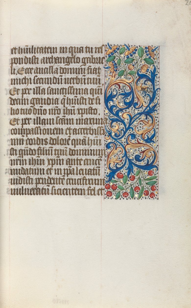 Tuntikirja Rouenin käyttö: fol. 20r, c. 1470. tekijältä Master of the Geneva Latini
