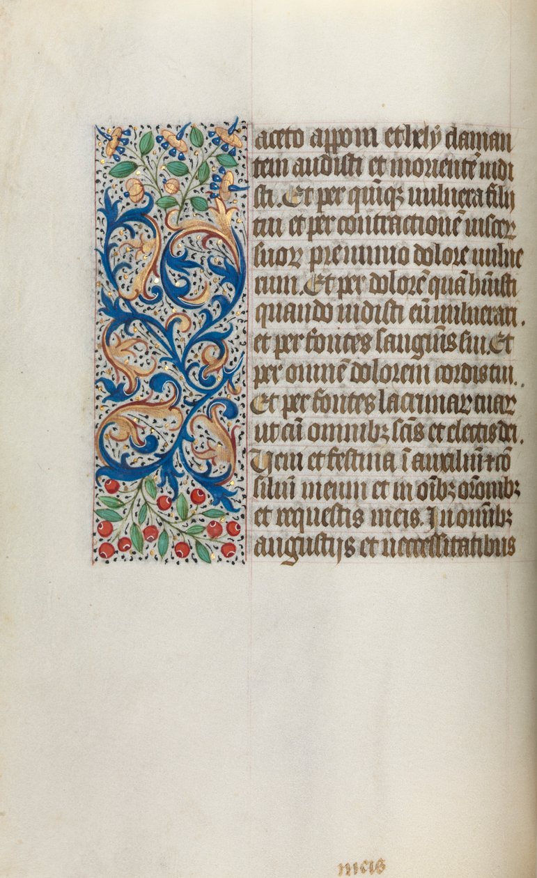 Tuntikirja Rouenin käyttö: fol. 20v, c. 1470. tekijältä Master of the Geneva Latini