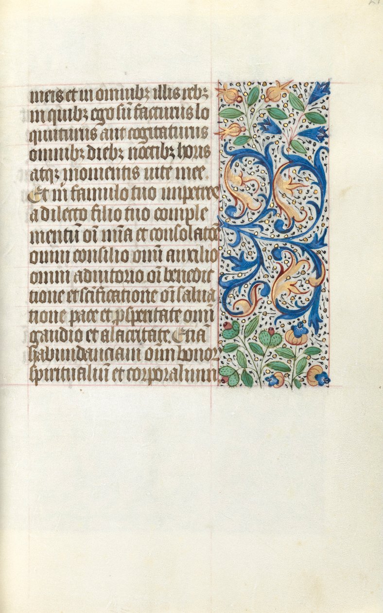 Tuntikirja Rouenin käyttö: fol. 21r, c. 1470. tekijältä Master of the Geneva Latini