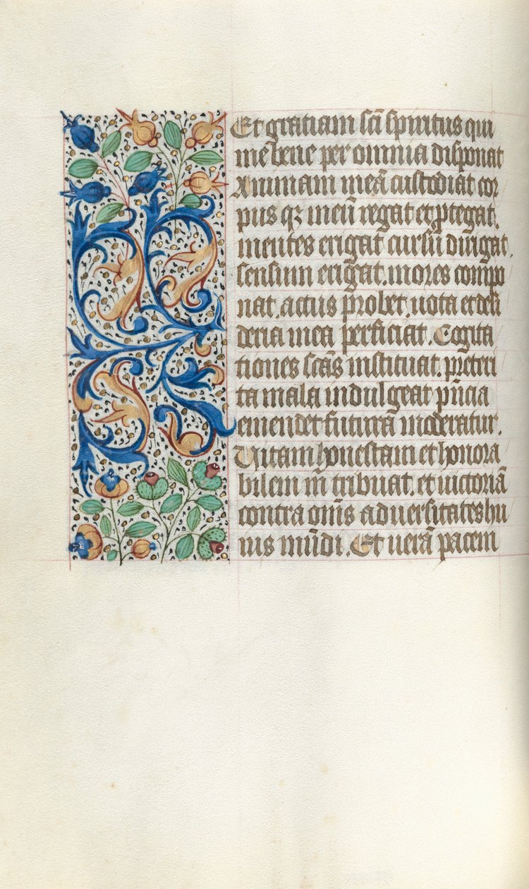 Tuntikirja Rouenin käyttö: fol. 21v, c. 1470. tekijältä Master of the Geneva Latini
