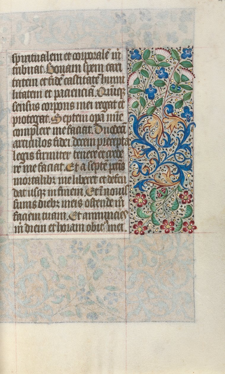 Tuntikirja Rouenin käyttö: fol. 22r, c. 1470. tekijältä Master of the Geneva Latini