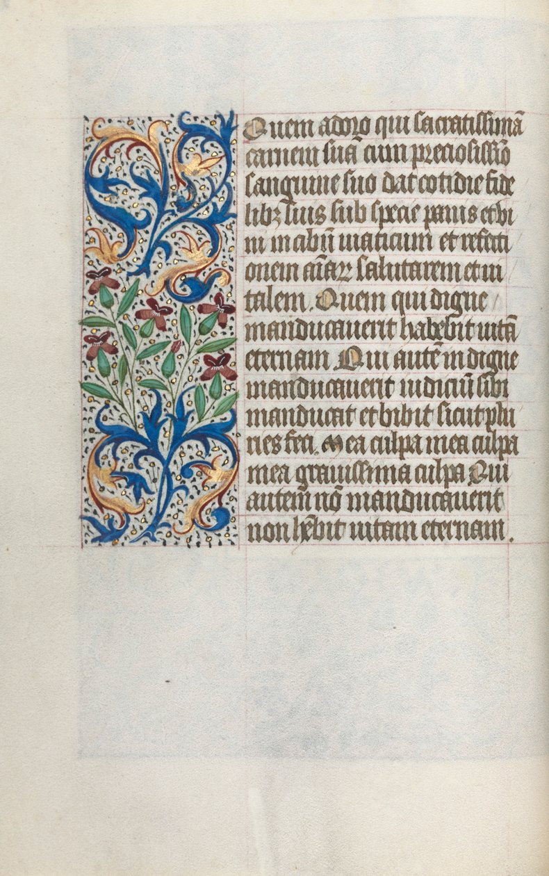 Tuntikirja Rouenin käyttö: fol. 23v, c. 1470. tekijältä Master of the Geneva Latini