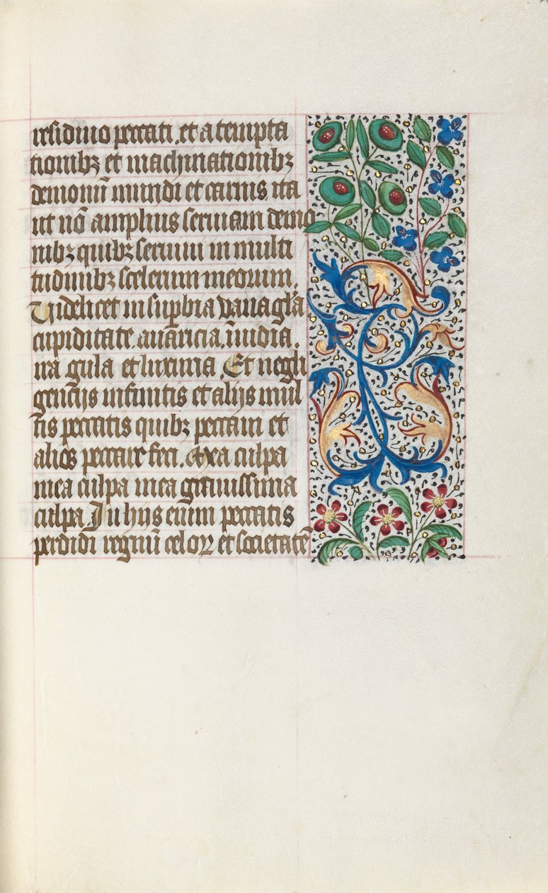 Tuntikirja Rouenin käyttö: fol. 25r, c. 1470. tekijältä Master of the Geneva Latini