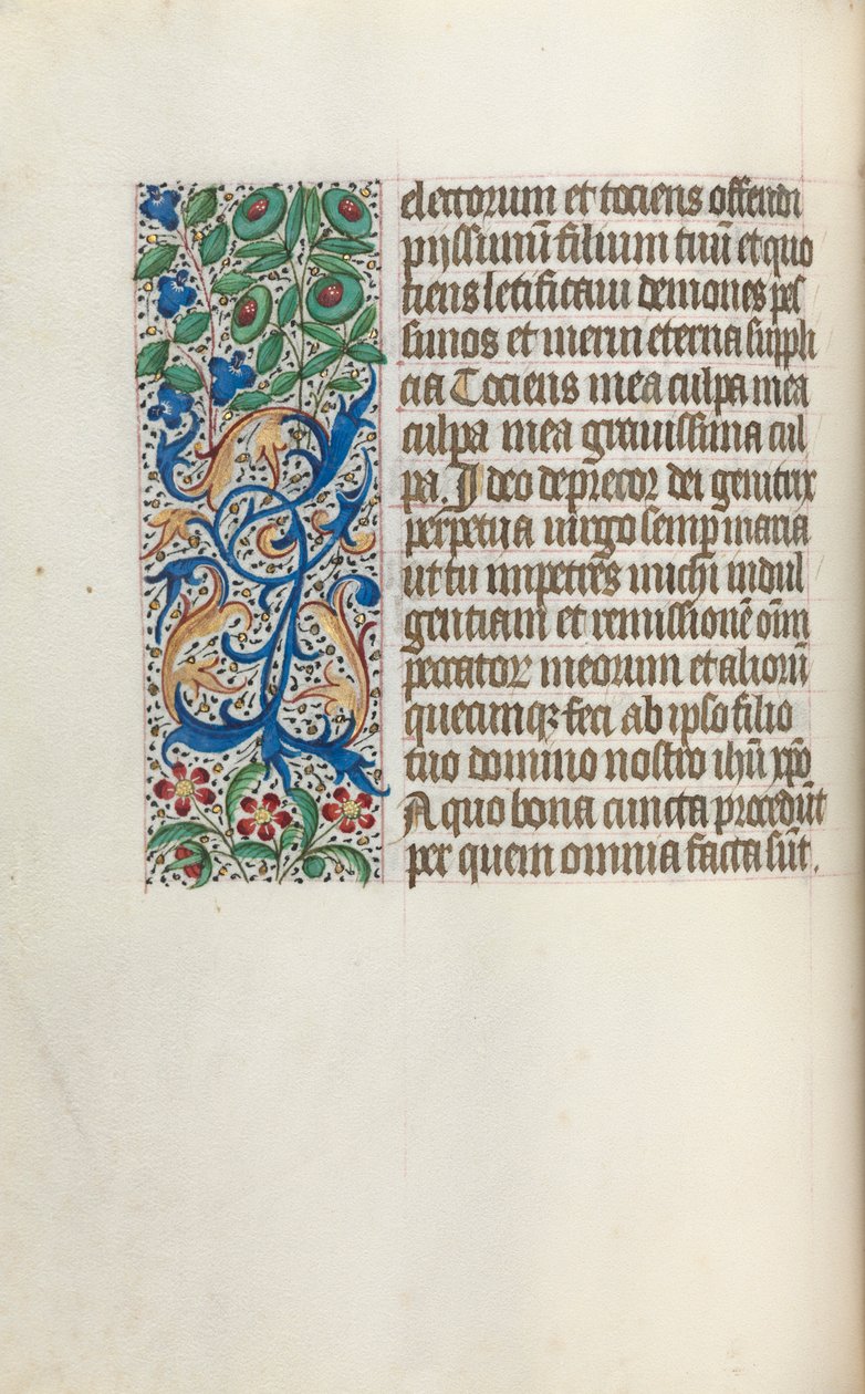 Tuntikirja Rouenin käyttö: fol. 25v, c. 1470. tekijältä Master of the Geneva Latini