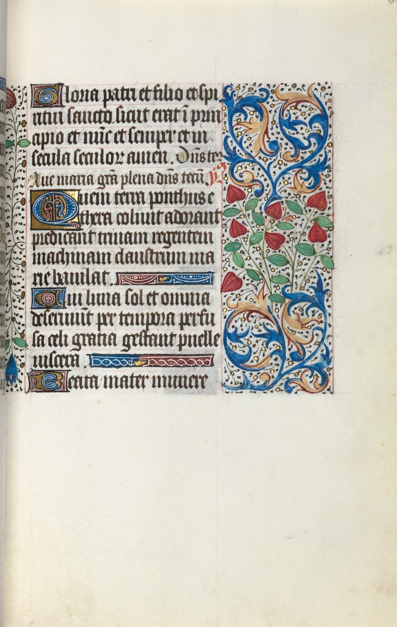Tuntikirja Rouenin käyttö: fol. 30r, c. 1470. tekijältä Master of the Geneva Latini