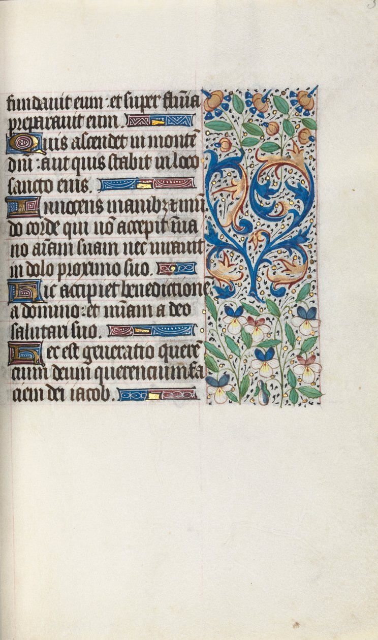 Tuntikirja Rouenin käyttö: fol. 34r, c. 1470. tekijältä Master of the Geneva Latini