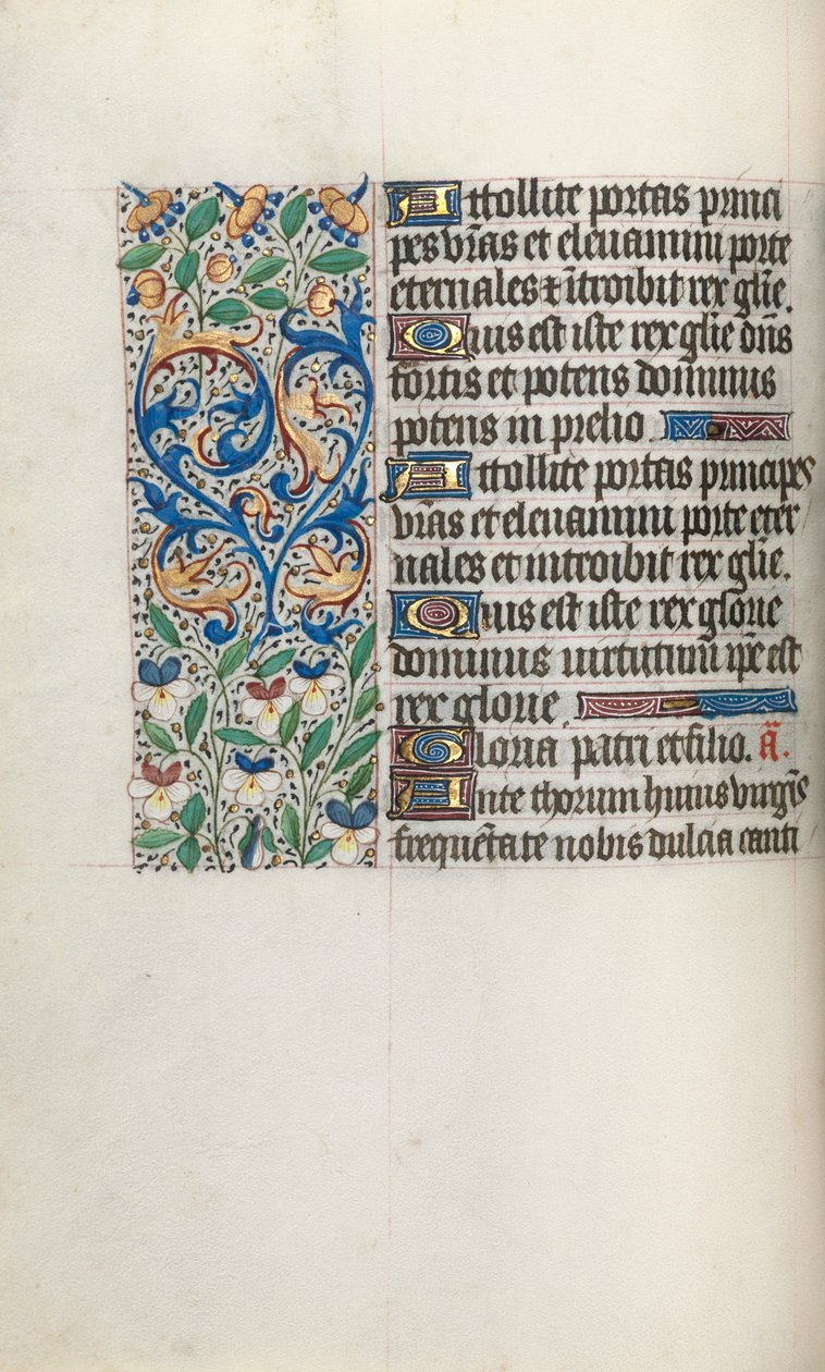 Tuntikirja Rouenin käyttö: fol. 34v, c. 1470. tekijältä Master of the Geneva Latini