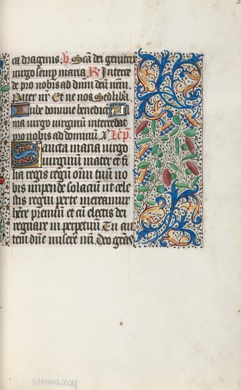Tuntikirja Rouenin käyttö: fol. 35r, c. 1470. tekijältä Master of the Geneva Latini
