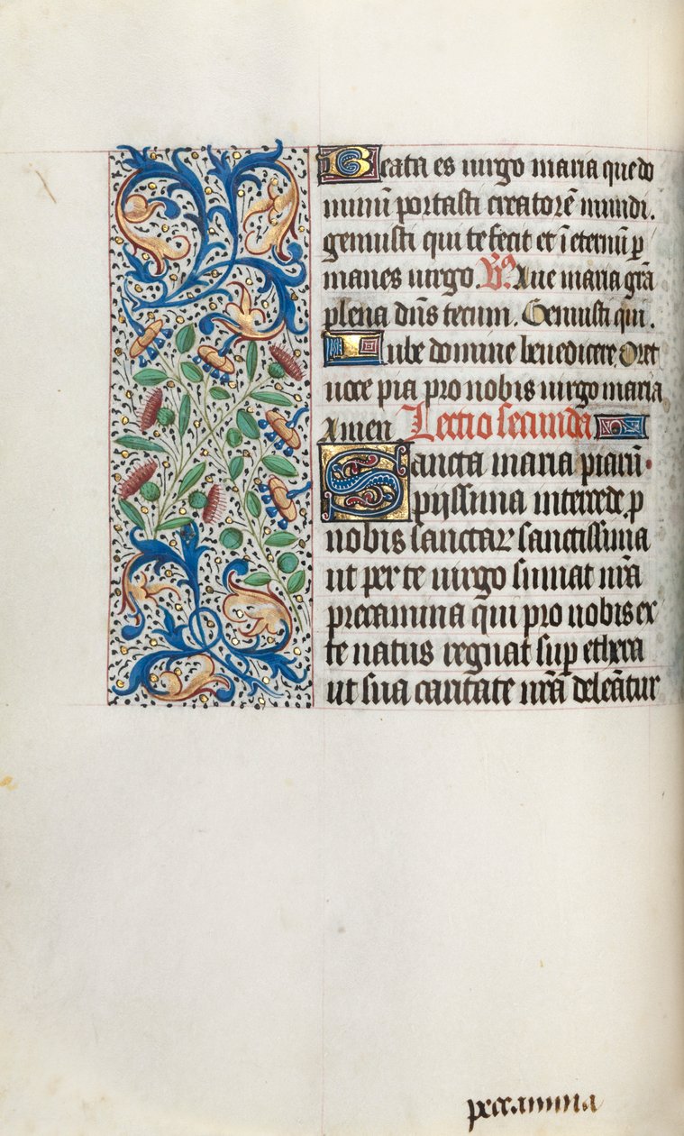 Tuntikirja Rouenin käyttö: fol. 35v, c. 1470. tekijältä Master of the Geneva Latini