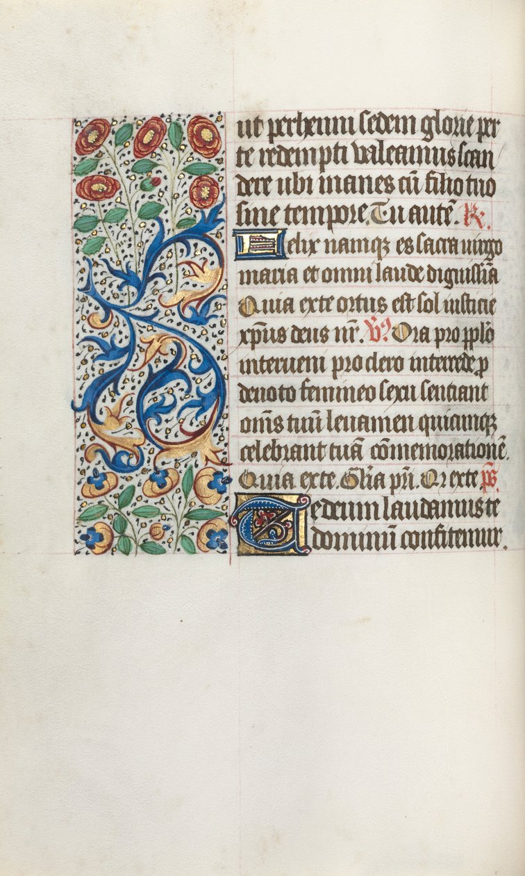 Tuntikirja Rouenin käyttö: fol. 36v, c. 1470. tekijältä Master of the Geneva Latini