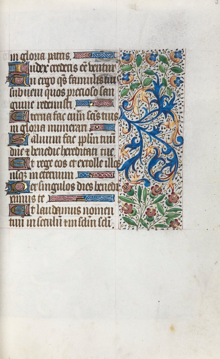 Tuntikirja Rouenin käyttö: fol. 38v, c. 1470. tekijältä Master of the Geneva Latini