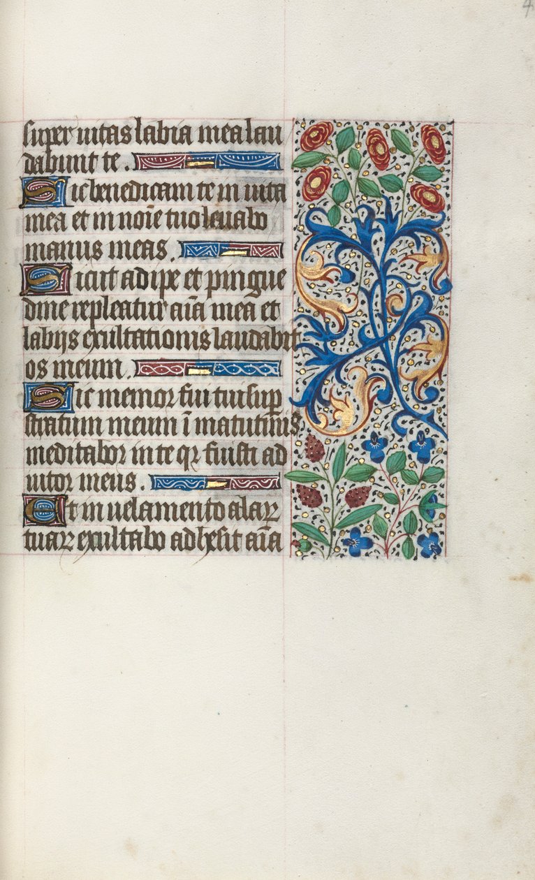 Tuntikirja Rouenin käyttö: fol. 40r, c. 1470. tekijältä Master of the Geneva Latini
