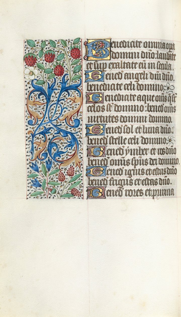 Tuntikirja Rouenin käyttö: fol. 42v, c. 1470. tekijältä Master of the Geneva Latini