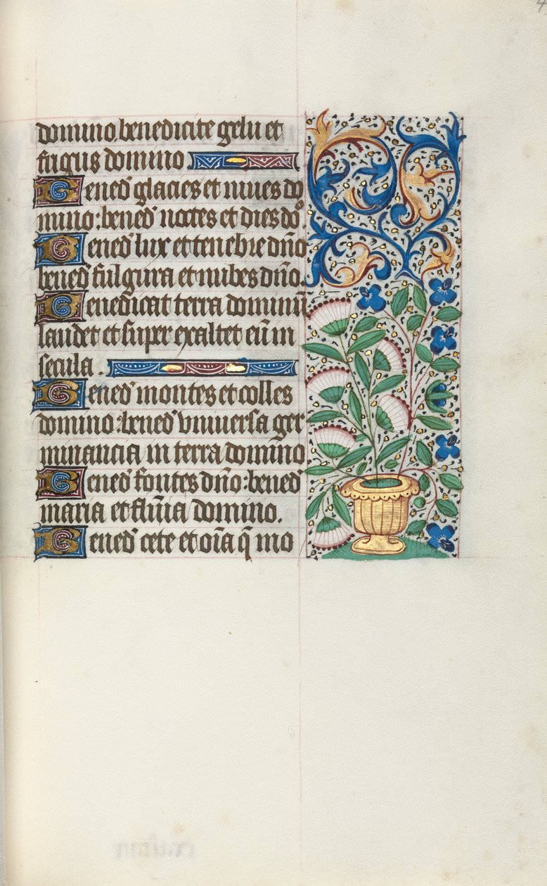 Tuntikirja Rouenin käyttö: fol. 43r, c. 1470. tekijältä Master of the Geneva Latini