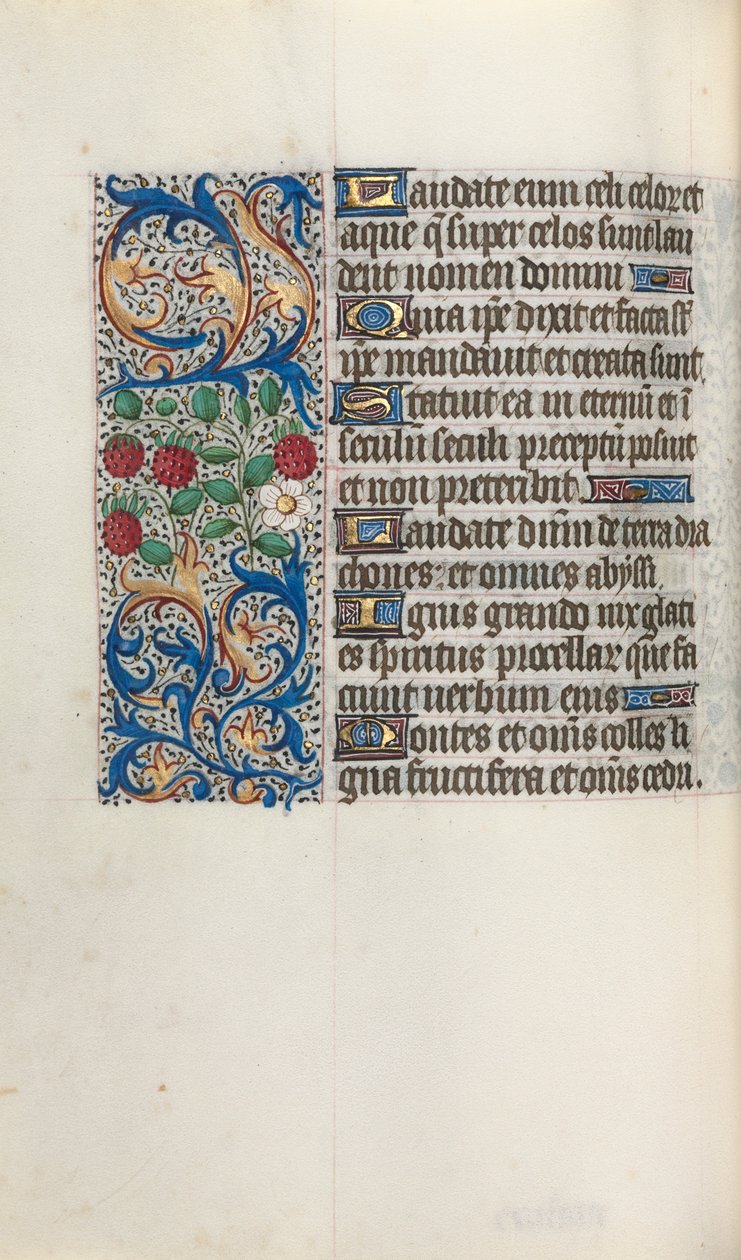 Tuntikirja Rouenin käyttö: fol. 44v, c. 1470. tekijältä Master of the Geneva Latini