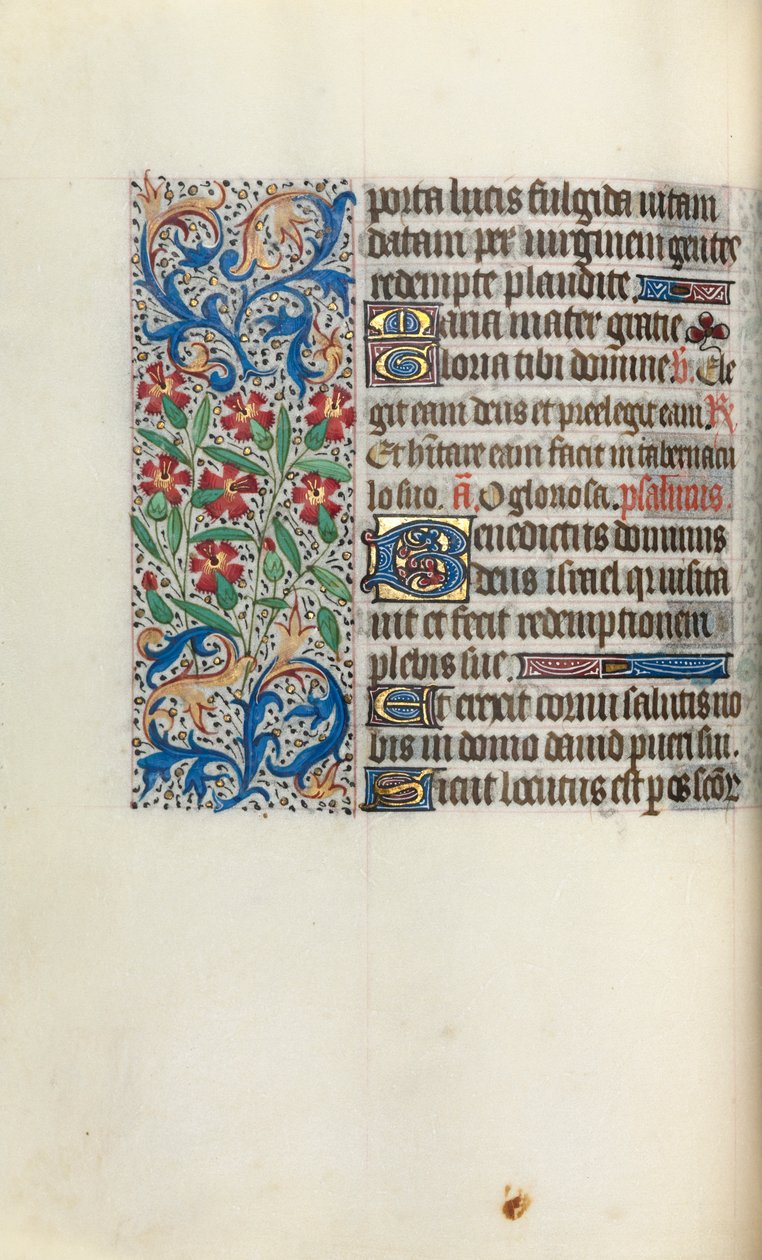 Tuntikirja Rouenin käyttö: fol. 47v, c. 1470. tekijältä Master of the Geneva Latini