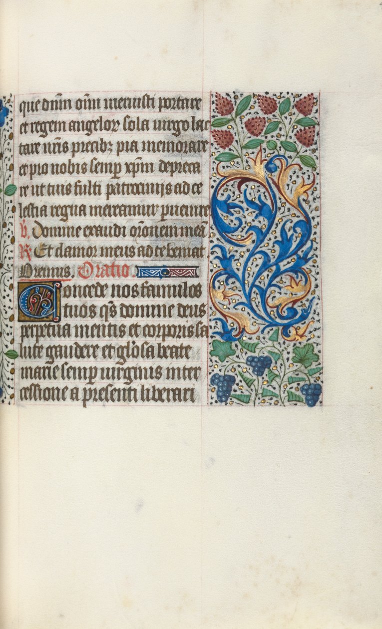 Tuntikirja Rouenin käyttö: fol. 49r, c. 1470. tekijältä Master of the Geneva Latini