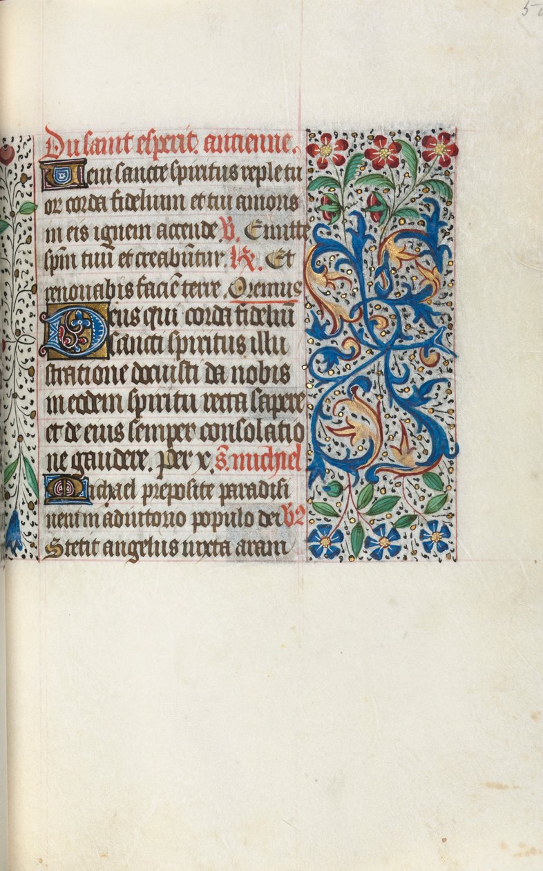 Tuntikirja Rouenin käyttö: fol. 50r, c. 1470. tekijältä Master of the Geneva Latini