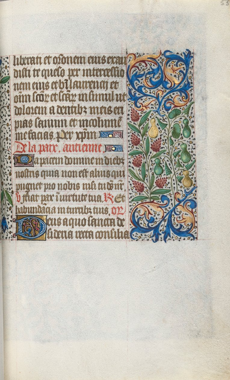 Tuntikirja Rouenin käyttö: fol. 55r, c. 1470. tekijältä Master of the Geneva Latini