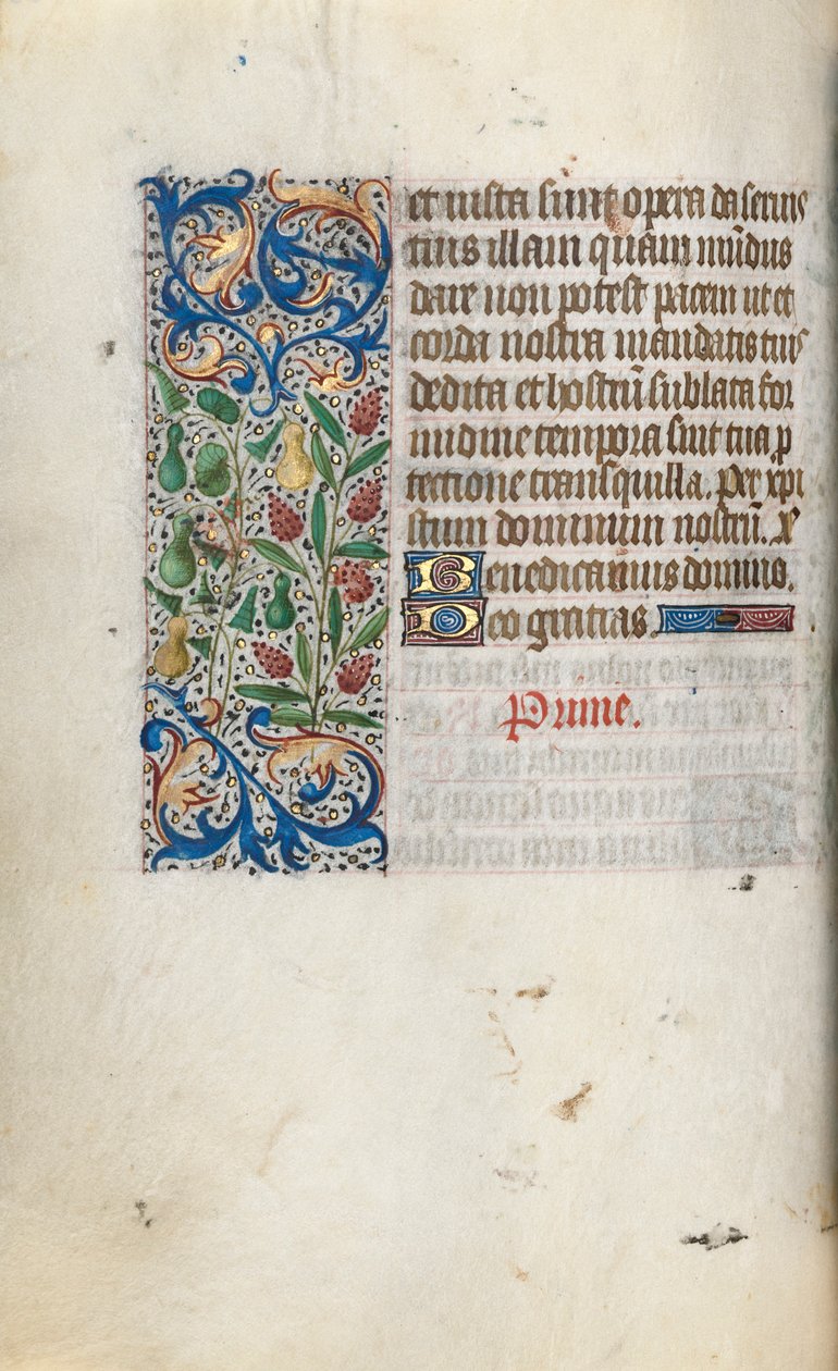 Tuntikirja Rouenin käyttö: fol. 55v, c. 1470. tekijältä Master of the Geneva Latini