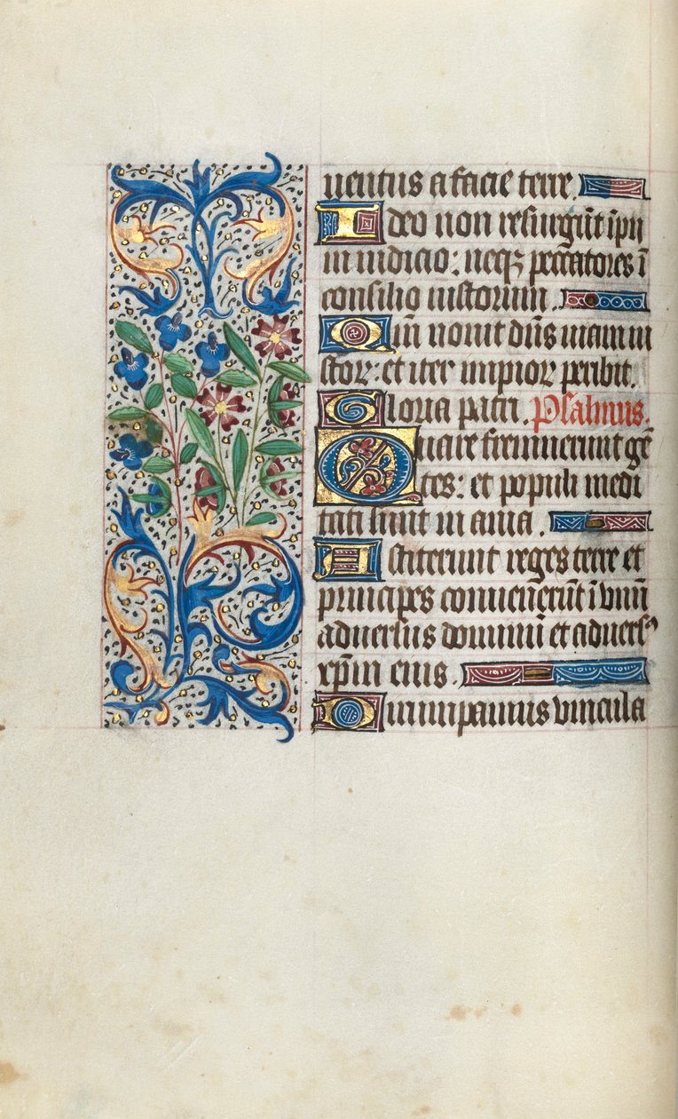 Tuntikirja Rouenin käyttö: fol. 57v, c. 1470. tekijältä Master of the Geneva Latini