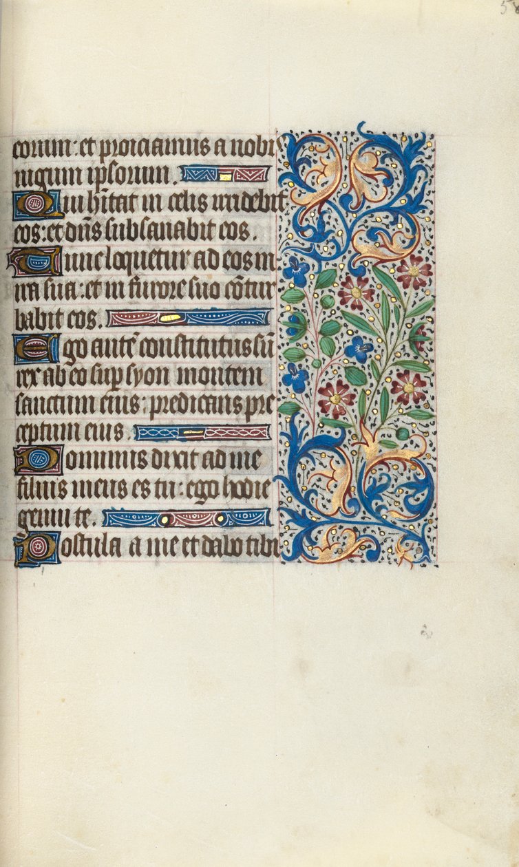 Tuntikirja Rouenin käyttö: fol. 58r, c. 1470. tekijältä Master of the Geneva Latini