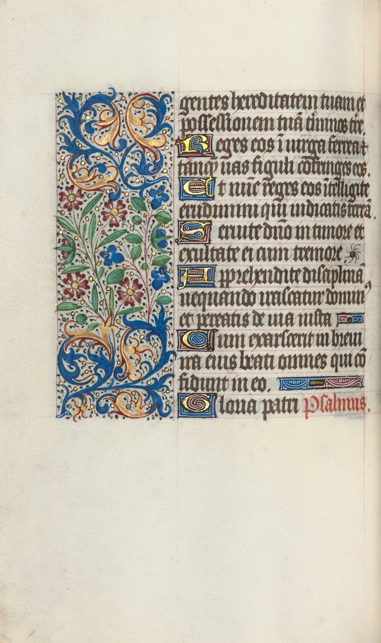 Tuntikirja Rouenin käyttö: fol. 58v, c. 1470. tekijältä Master of the Geneva Latini