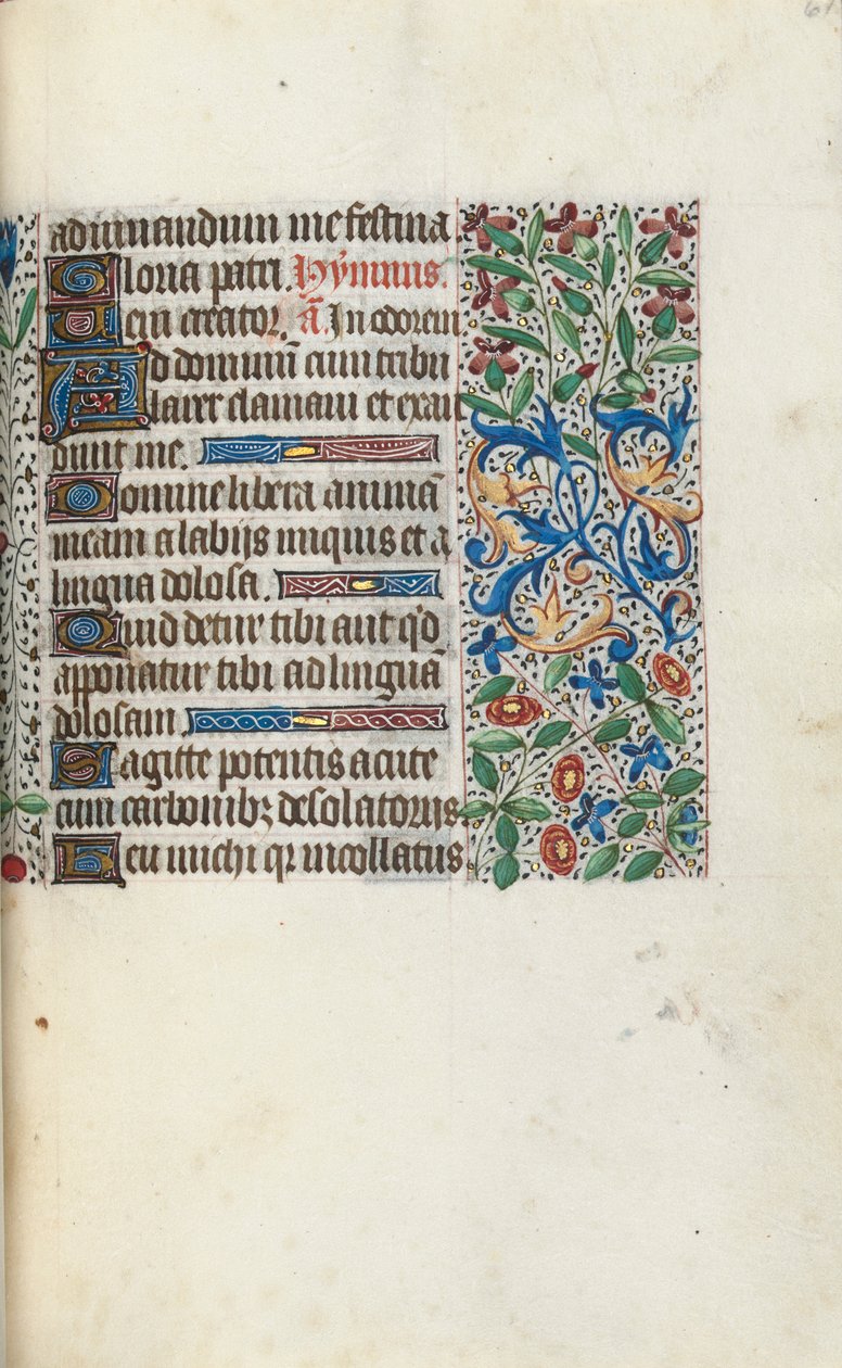 Tuntikirja Rouenin käyttö: fol. 61r, c. 1470. tekijältä Master of the Geneva Latini