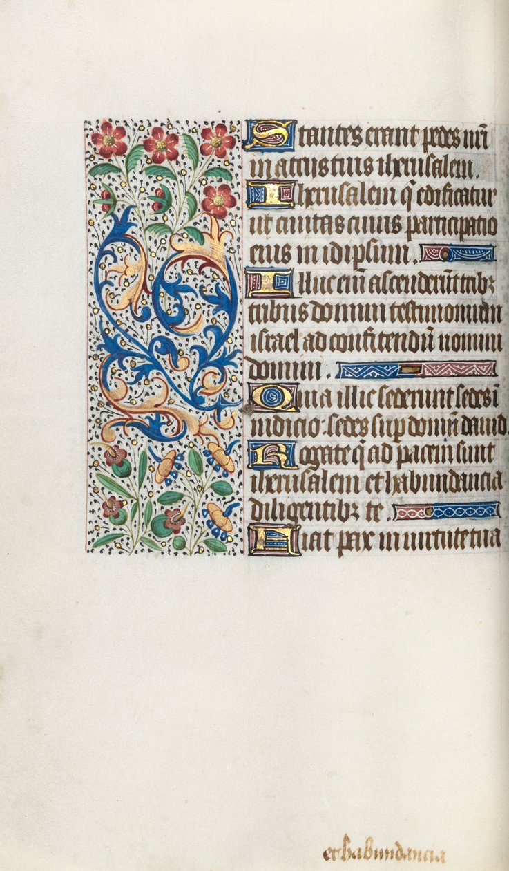 Tuntikirja Rouenin käyttö: fol. 62v, c. 1470. tekijältä Master of the Geneva Latini
