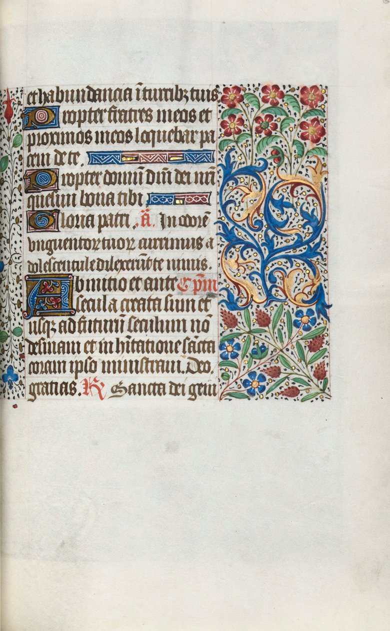 Tuntikirja Rouenin käyttö: fol. 63r, c. 1470. tekijältä Master of the Geneva Latini