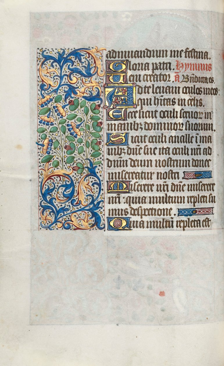 Tuntikirja Rouenin käyttö: fol. 64v, c. 1470. tekijältä Master of the Geneva Latini
