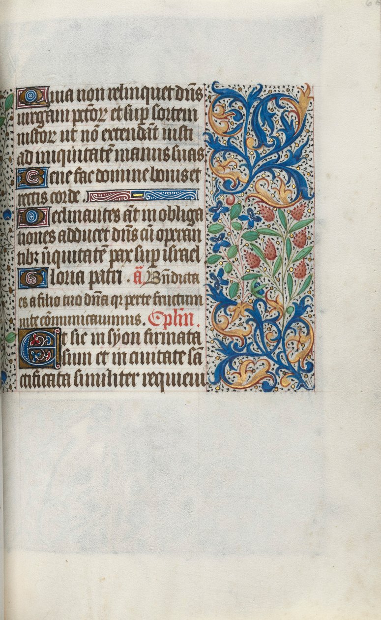 Tuntikirja Rouenin käyttö: fol. 66r, c. 1470. tekijältä Master of the Geneva Latini