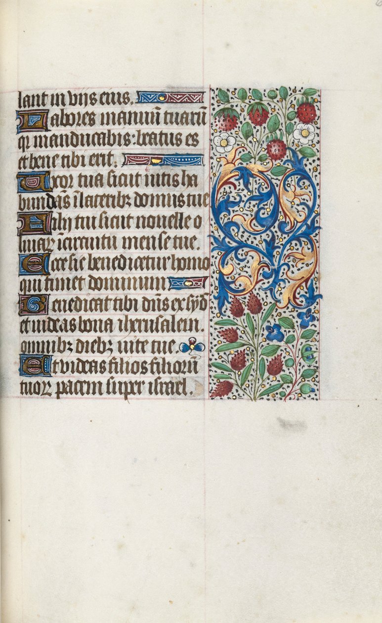Tuntikirja Rouenin käyttö: fol. 69r, c. 1470. tekijältä Master of the Geneva Latini