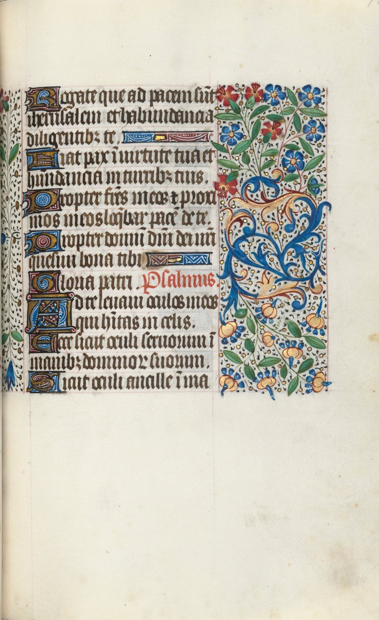 Tuntikirja Rouenin käyttö: fol. 70r, c. 1470. tekijältä Master of the Geneva Latini