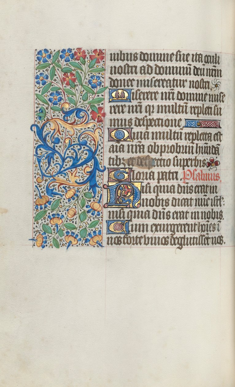 Tuntikirja Rouenin käyttö: fol. 70v, c. 1470. tekijältä Master of the Geneva Latini