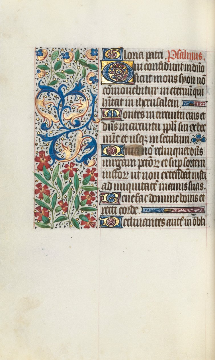 Tuntikirja Rouenin käyttö: fol. 71v, c. 1470. tekijältä Master of the Geneva Latini
