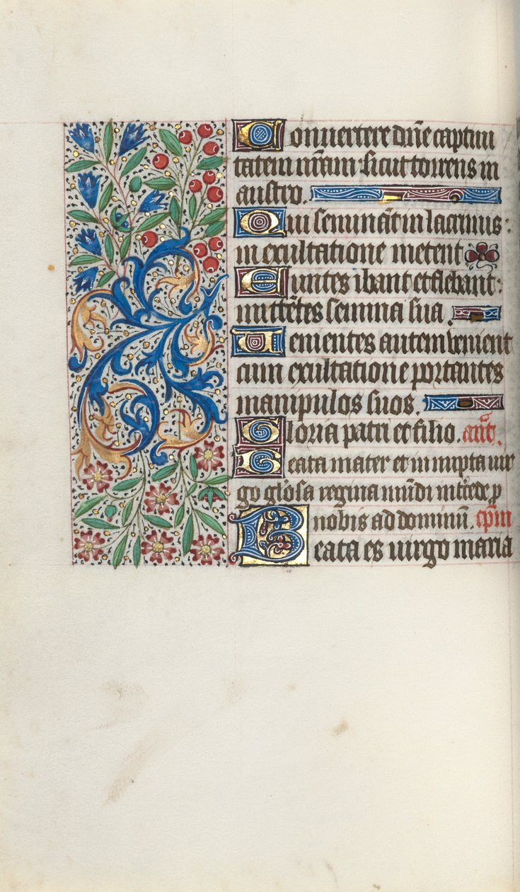 Tuntikirja Rouenin käyttö: fol. 72v, c. 1470. tekijältä Master of the Geneva Latini