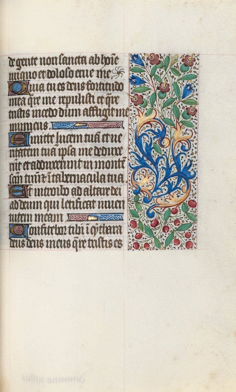Tuntikirja Rouenin käyttö: fol. 76r, c. 1470. tekijältä Master of the Geneva Latini