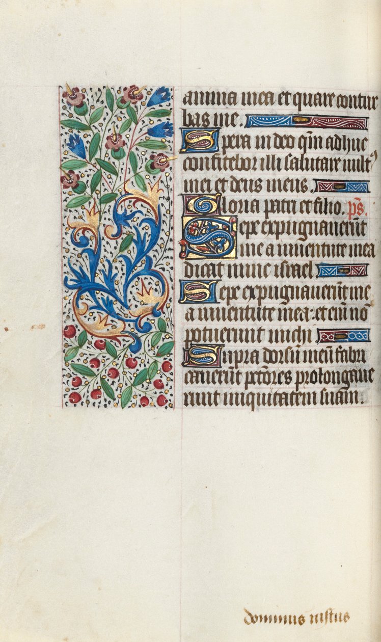 Tuntikirja Rouenin käyttö: fol. 76v, c. 1470. tekijältä Master of the Geneva Latini