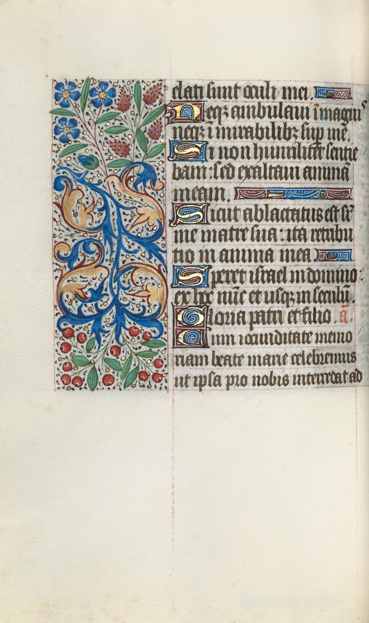 Tuntikirja Rouenin käyttö: fol. 77v, c. 1470. tekijältä Master of the Geneva Latini