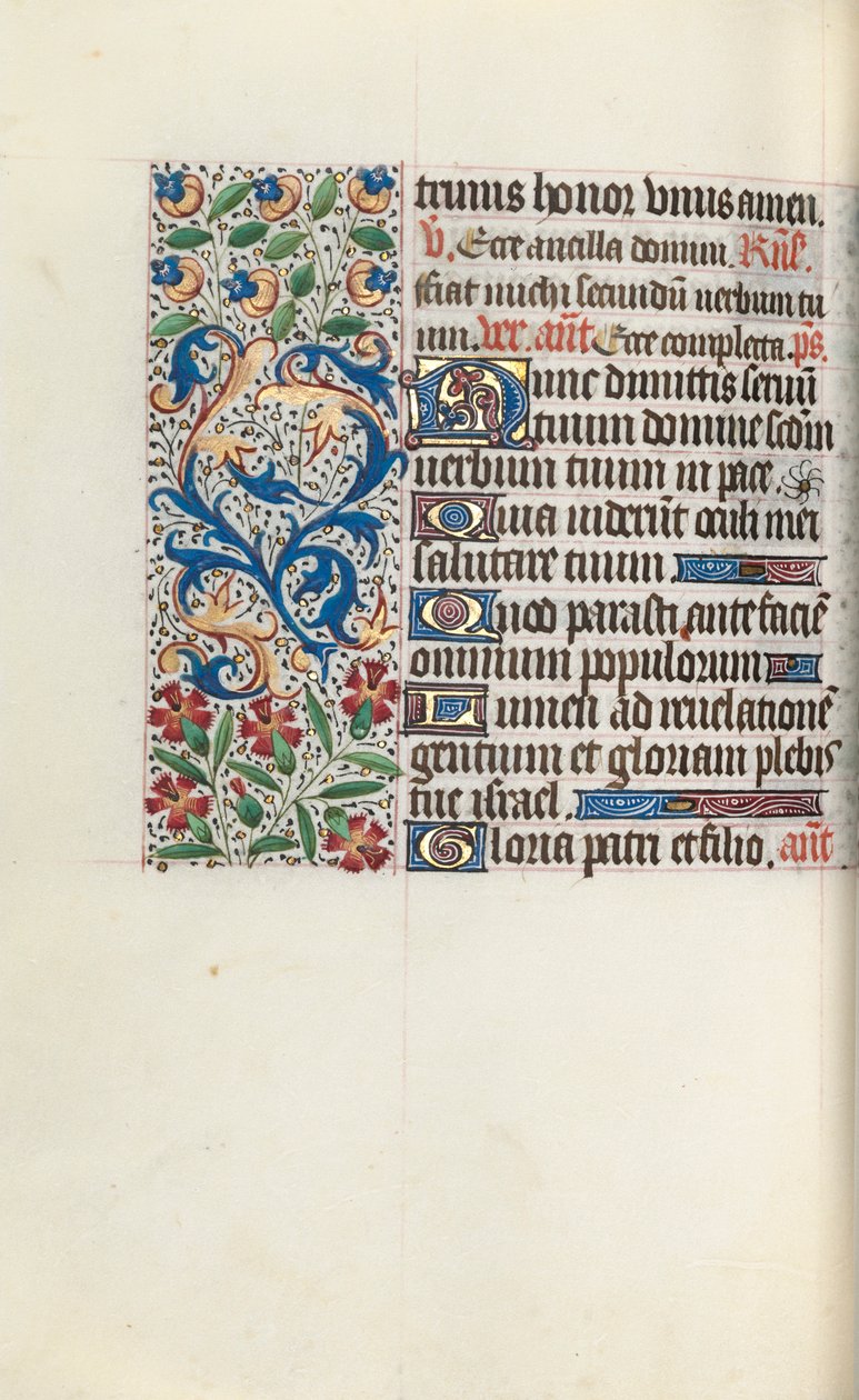 Tuntikirja Rouenin käyttö: fol. 78v, c. 1470. tekijältä Master of the Geneva Latini