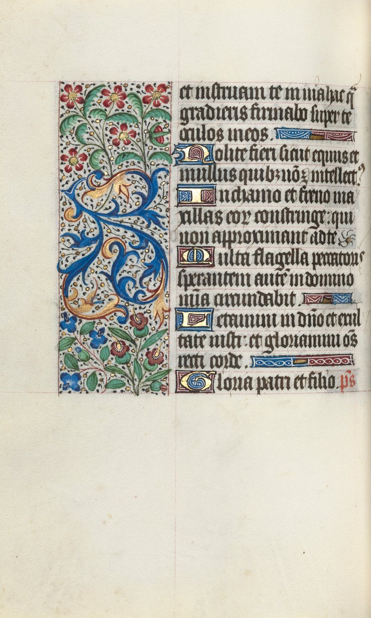 Tuntikirja Rouenin käyttö: fol. 82v, c. 1470. tekijältä Master of the Geneva Latini