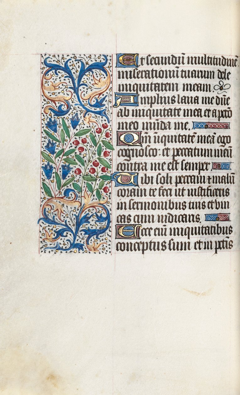 Tuntikirja Rouenin käyttö: fol. 85v, c. 1470. tekijältä Master of the Geneva Latini