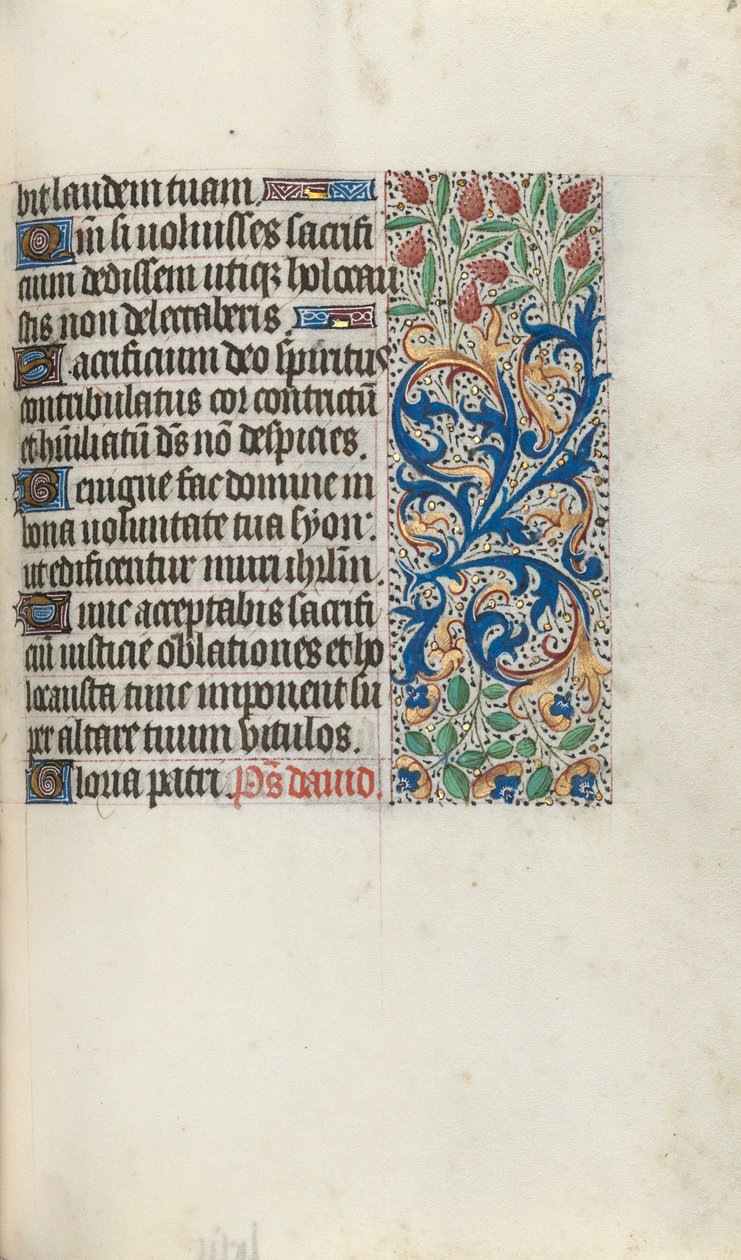 Tuntikirja Rouenin käyttö: fol. 87r, c. 1470. tekijältä Master of the Geneva Latini