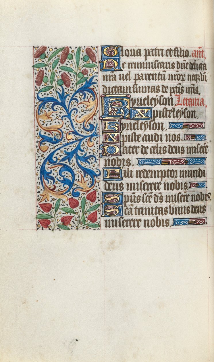 Tuntikirja Rouenin käyttö: fol. 92v, c. 1470. tekijältä Master of the Geneva Latini