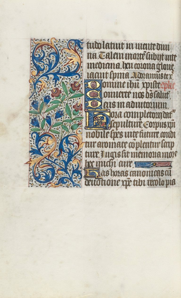 Tuntikirja Rouenin käyttö: fol. 98v, c. 1470. tekijältä Master of the Geneva Latini