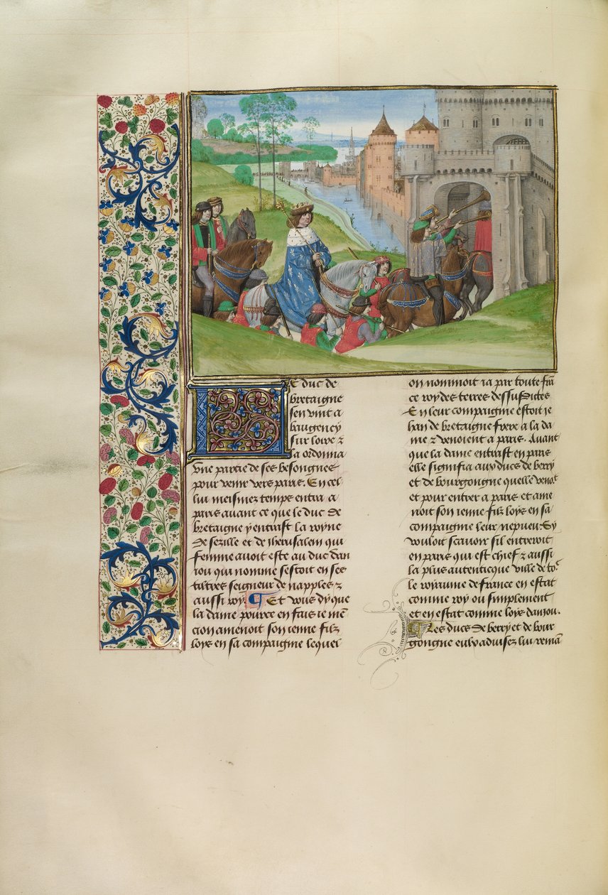 Anjoun Ludvig saapuu Pariisiin tekijältä Master of the Getty Froissart